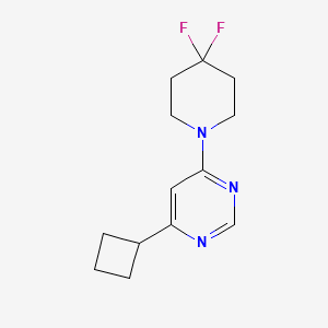 molecular formula C13H17F2N3 B2857050 4-Cyclobutyl-6-(4,4-difluoropiperidin-1-yl)pyrimidine CAS No. 2324943-79-3