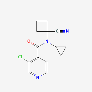 molecular formula C14H14ClN3O B2857062 3-Chloro-N-(1-cyanocyclobutyl)-N-cyclopropylpyridine-4-carboxamide CAS No. 1947006-17-8