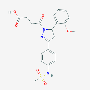 molecular formula C21H23N3O6S B285707 4-[5-[4-(Methanesulfonamido)phenyl]-3-(2-methoxyphenyl)-3,4-dihydropyrazol-2-yl]-4-oxobutanoic acid 
