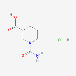 molecular formula C7H13ClN2O3 B2857073 1-(氨基羰基)-3-哌啶甲酸盐酸盐 CAS No. 1609407-75-1