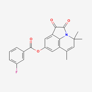 molecular formula C21H16FNO4 B2857079 4,4,6-trimethyl-1,2-dioxo-1,2-dihydro-4H-pyrrolo[3,2,1-ij]quinolin-8-yl 3-fluorobenzoate CAS No. 727664-64-4