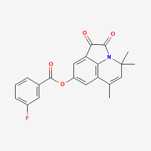 4,4,6-trimethyl-1,2-dioxo-1,2-dihydro-4H-pyrrolo[3,2,1-ij]quinolin-8-yl 3-fluorobenzoate