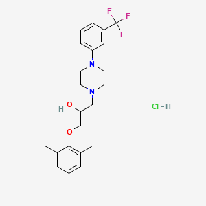 molecular formula C23H30ClF3N2O2 B2857082 1-(间甲氧基)-3-(4-(3-(三氟甲基)苯基)哌嗪-1-基)丙烷-2-醇盐酸盐 CAS No. 1216449-35-2