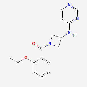 molecular formula C16H18N4O2 B2857087 N-[1-(2-乙氧基苯甲酰)氮杂环丁-3-基]嘧啶-4-胺 CAS No. 2097899-52-8
