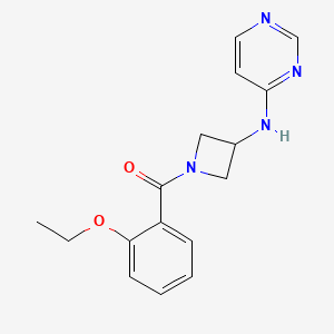 molecular formula C16H18N4O2 B2857087 N-[1-(2-ethoxybenzoyl)azetidin-3-yl]pyrimidin-4-amine CAS No. 2097899-52-8