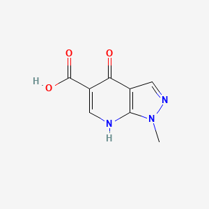 molecular formula C8H7N3O3 B2857090 4-hydroxy-1-methyl-1H-pyrazolo[3,4-b]pyridine-5-carboxylic acid CAS No. 37800-04-7