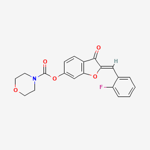 molecular formula C20H16FNO5 B2857092 (Z)-2-(2-fluorobenzylidene)-3-oxo-2,3-dihydrobenzofuran-6-yl morpholine-4-carboxylate CAS No. 844823-12-7