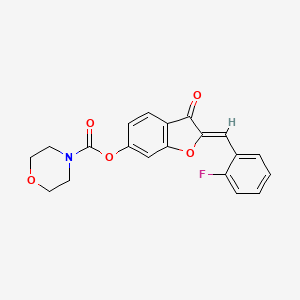 (Z)-2-(2-fluorobenzylidene)-3-oxo-2,3-dihydrobenzofuran-6-yl morpholine-4-carboxylate