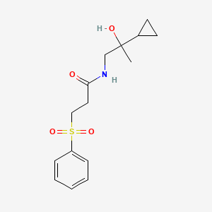 molecular formula C15H21NO4S B2857093 N-(2-cyclopropyl-2-hydroxypropyl)-3-(phenylsulfonyl)propanamide CAS No. 1351587-51-3