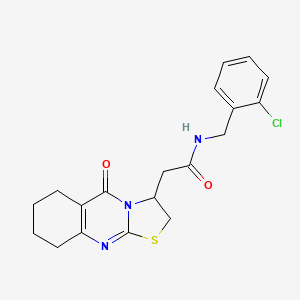 molecular formula C19H20ClN3O2S B2857098 N-(2-氯苄基)-2-(5-氧代-3,5,6,7,8,9-六氢-2H-噻唑并[2,3-b]喹唑啉-3-基)乙酰胺 CAS No. 1021121-92-5