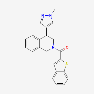 molecular formula C22H19N3OS B2857114 benzo[b]thiophen-2-yl(4-(1-methyl-1H-pyrazol-4-yl)-3,4-dihydroisoquinolin-2(1H)-yl)methanone CAS No. 2034463-65-3
