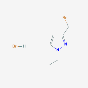 molecular formula C6H10Br2N2 B2857115 3-(Bromomethyl)-1-ethyl-1H-pyrazole hydrobromide CAS No. 1855907-56-0