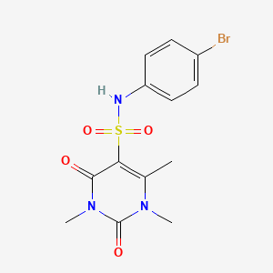 molecular formula C13H14BrN3O4S B2857118 N-(4-bromophenyl)-1,3,4-trimethyl-2,6-dioxopyrimidine-5-sulfonamide CAS No. 893337-59-2