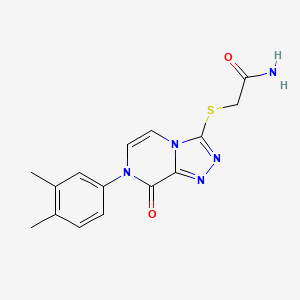 B2857129 2-{[7-(3,4-Dimethylphenyl)-8-oxo-7,8-dihydro[1,2,4]triazolo[4,3-a]pyrazin-3-yl]thio}acetamide CAS No. 1242972-56-0