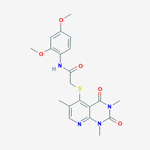 molecular formula C20H22N4O5S B2857136 N-(2,4-dimethoxyphenyl)-2-((1,3,6-trimethyl-2,4-dioxo-1,2,3,4-tetrahydropyrido[2,3-d]pyrimidin-5-yl)thio)acetamide CAS No. 899747-12-7
