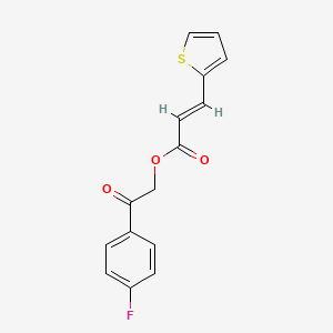molecular formula C15H11FO3S B2857137 (E)-2-(4-fluorophenyl)-2-oxoethyl 3-(thiophen-2-yl)acrylate CAS No. 325694-08-4