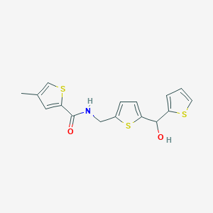 molecular formula C16H15NO2S3 B2857139 N-((5-(hydroxy(thiophen-2-yl)methyl)thiophen-2-yl)methyl)-4-methylthiophene-2-carboxamide CAS No. 1421452-14-3