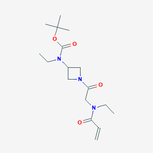 molecular formula C17H29N3O4 B2857142 Tert-butyl N-ethyl-N-[1-[2-[ethyl(prop-2-enoyl)amino]acetyl]azetidin-3-yl]carbamate CAS No. 2361742-07-4