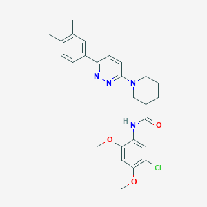 molecular formula C26H29ClN4O3 B2857146 N-(5-Chloro-2,4-dimethoxyphenyl)-1-[6-(3,4-dimethylphenyl)pyridazin-3-YL]piperidine-3-carboxamide CAS No. 1448057-33-7