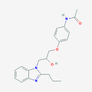 molecular formula C21H25N3O3 B285716 N-[4-[2-hydroxy-3-(2-propylbenzimidazol-1-yl)propoxy]phenyl]acetamide 