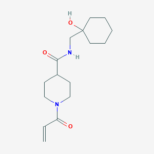 molecular formula C16H26N2O3 B2857230 N-[(1-Hydroxycyclohexyl)methyl]-1-prop-2-enoylpiperidine-4-carboxamide CAS No. 2361857-93-2