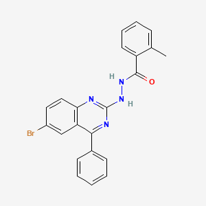 molecular formula C22H17BrN4O B2857233 N'-(6-bromo-4-phenylquinazolin-2-yl)-2-methylbenzohydrazide CAS No. 321968-11-0