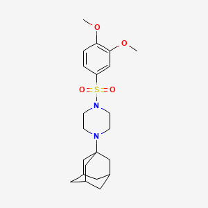 molecular formula C22H32N2O4S B2857234 1-(Adamantan-1-yl)-4-(3,4-dimethoxybenzenesulfonyl)piperazine CAS No. 446028-37-1