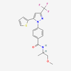 N-(1-methoxypropan-2-yl)-4-[5-(thiophen-2-yl)-3-(trifluoromethyl)-1H-pyrazol-1-yl]benzamide
