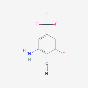 molecular formula C8H4F4N2 B2857243 2-Amino-6-fluoro-4-(trifluoromethyl)benzonitrile CAS No. 1807176-08-4