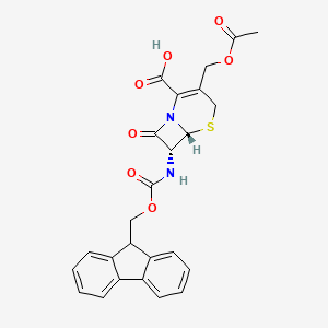 molecular formula C25H22N2O7S B2857249 (6R,7R)-3-(乙酰氧甲基)-7-(9H-芴-9-基甲氧羰基氨基)-8-氧代-5-硫杂-1-氮杂双环[4.2.0]辛-2-烯-2-羧酸 CAS No. 2171290-40-5