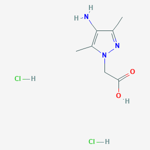 molecular formula C7H13Cl2N3O2 B2857250 2-(4-amino-3,5-dimethyl-1H-pyrazol-1-yl)acetic acid dihydrochloride CAS No. 1334146-64-3