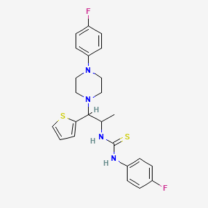 1-(4-Fluorophenyl)-3-(1-(4-(4-fluorophenyl)piperazin-1-yl)-1-(thiophen-2-yl)propan-2-yl)thiourea