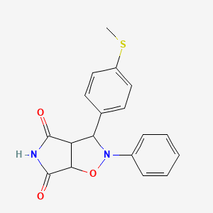 3-(4-(methylthio)phenyl)-2-phenyldihydro-2H-pyrrolo[3,4-d]isoxazole-4,6(5H,6aH)-dione