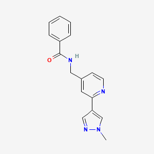molecular formula C17H16N4O B2857270 N-((2-(1-甲基-1H-吡唑-4-基)吡啶-4-基)甲基)苯甲酰胺 CAS No. 2034521-30-5