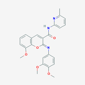 (2Z)-2-[(3,4-dimethoxyphenyl)imino]-8-methoxy-N-(6-methylpyridin-2-yl)-2H-chromene-3-carboxamide