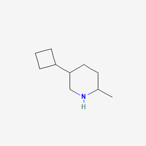 molecular formula C10H19N B2857289 5-cyclobutyl-2-methylpiperidine, Mixture of diastereomers CAS No. 1695950-78-7