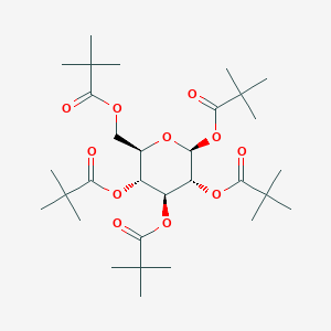 (2S,3R,4S,5R,6R)-6-((pivaloyloxy)methyl)tetrahydro-2H-pyran-2,3,4,5-tetrayl tetrakis(2,2-dimethylpropanoate)