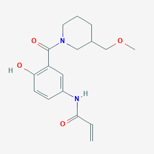 molecular formula C17H22N2O4 B2857300 N-[4-Hydroxy-3-[3-(methoxymethyl)piperidine-1-carbonyl]phenyl]prop-2-enamide CAS No. 2224340-09-2