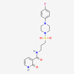 molecular formula C19H23FN4O4S B2857301 N-(3-((4-(4-fluorophenyl)piperazin-1-yl)sulfonyl)propyl)-2-oxo-1,2-dihydropyridine-3-carboxamide CAS No. 1021218-21-2