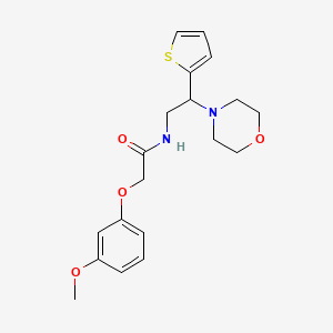 molecular formula C19H24N2O4S B2857310 2-(3-甲氧基苯氧基)-N-(2-吗啉-2-(噻吩-2-基)乙基)乙酰胺 CAS No. 923220-53-5