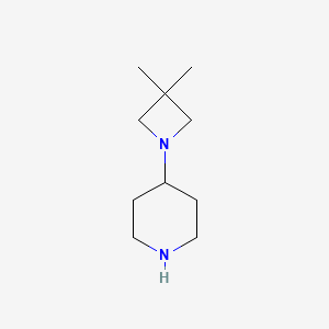 molecular formula C10H20N2 B2857329 4-(3,3-二甲基氮杂环丁烷-1-基)哌啶 CAS No. 1501888-19-2