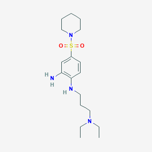 molecular formula C18H32N4O2S B2857332 1-N-[3-(diethylamino)propyl]-4-piperidin-1-ylsulfonylbenzene-1,2-diamine CAS No. 743444-83-9