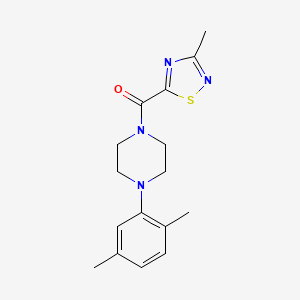 molecular formula C16H20N4OS B2857336 (4-(2,5-Dimethylphenyl)piperazin-1-yl)(3-methyl-1,2,4-thiadiazol-5-yl)methanone CAS No. 1448026-90-1
