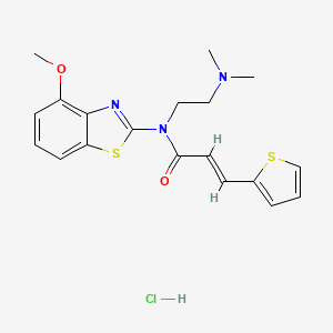 molecular formula C19H22ClN3O2S2 B2857347 (E)-N-(2-(二甲氨基)乙基)-N-(4-甲氧基苯并[d]噻唑-2-基)-3-(噻吩-2-基)丙烯酰胺盐酸盐 CAS No. 1052531-28-8