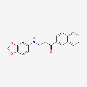 molecular formula C20H17NO3 B2857349 3-(1,3-Benzodioxol-5-ylamino)-1-(2-naphthyl)-1-propanone CAS No. 477333-91-8