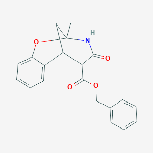molecular formula C20H19NO4 B285735 benzyl 2-methyl-4-oxo-3,4,5,6-tetrahydro-2H-2,6-methano-1,3-benzoxazocine-5-carboxylate 