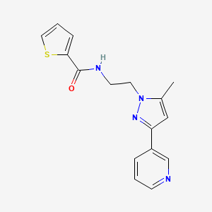 molecular formula C16H16N4OS B2857353 N-(2-(5-methyl-3-(pyridin-3-yl)-1H-pyrazol-1-yl)ethyl)thiophene-2-carboxamide CAS No. 2034603-83-1