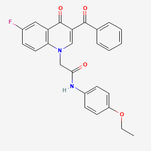 molecular formula C26H21FN2O4 B2857363 2-(3-benzoyl-6-fluoro-4-oxo-1,4-dihydroquinolin-1-yl)-N-(4-ethoxyphenyl)acetamide CAS No. 902292-46-0