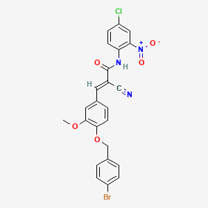 (E)-3-[4-[(4-bromophenyl)methoxy]-3-methoxyphenyl]-N-(4-chloro-2-nitrophenyl)-2-cyanoprop-2-enamide