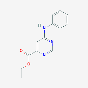 molecular formula C13H13N3O2 B2857370 4-Pyrimidinecarboxylic acid,6-(phenylamino)-,ethyl ester CAS No. 1208980-88-4